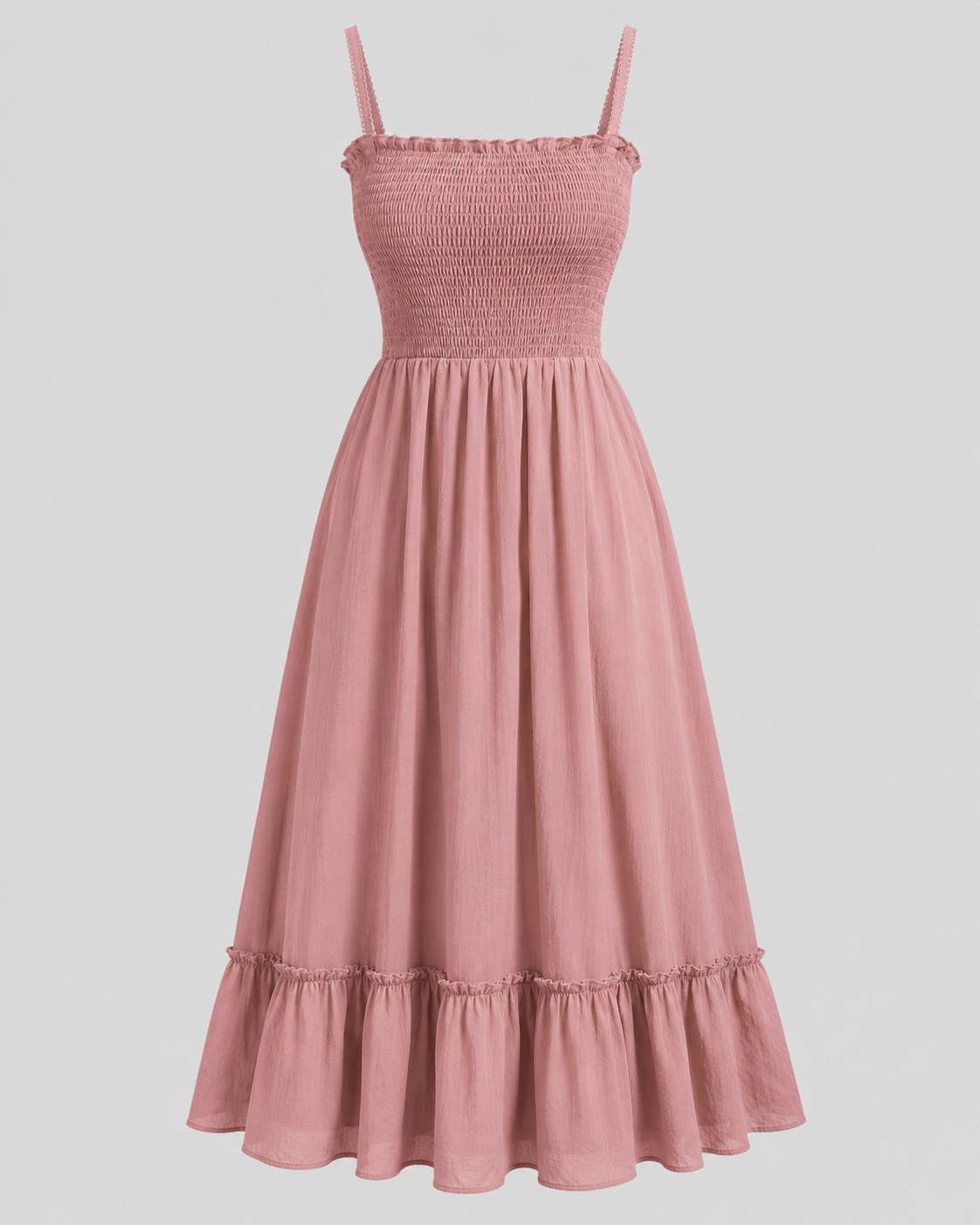 Smocked Waist Summer Midi Dress