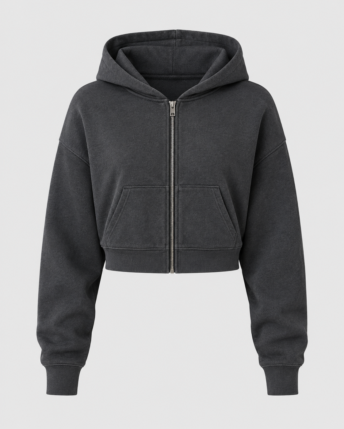 Cropped Zip-Up Hoodie Jacket